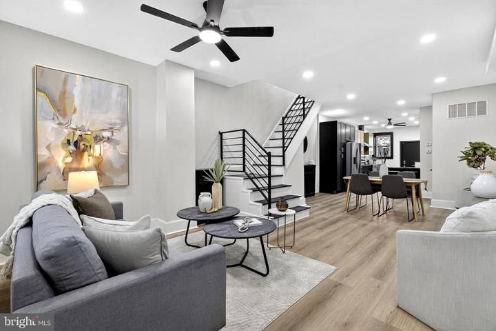 51st Street: living & stairs, finished