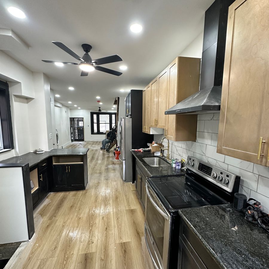 51st Street kitchen, toward the front, after