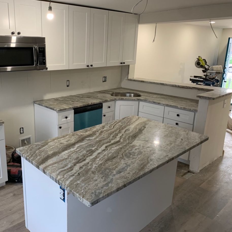Cambridge: cabinets & stone installed