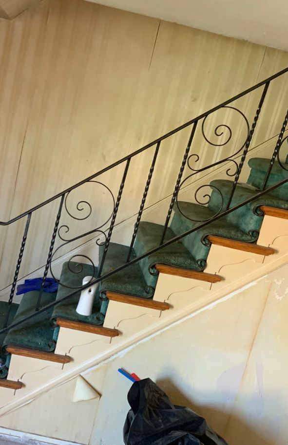 Cambridge staircase, before